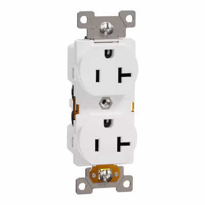 TROEN 20A DUPLEX OUTLET WHITE